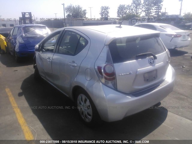 JTDKDTB36D1546601 - 2013 TOYOTA PRIUS C SILVER photo 3