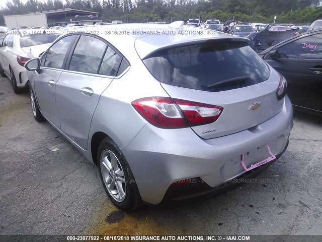 3G1BE6SM3HS586199 - 2017 CHEVROLET CRUZE LT SILVER photo 3