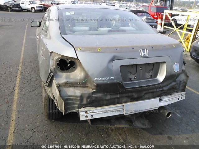 2HGFG12827H505656 - 2007 HONDA CIVIC EX GRAY photo 6