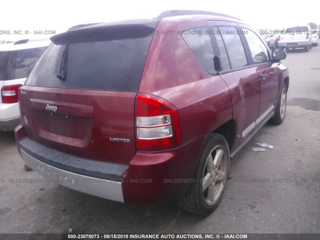 1J8FT57W57D176613 - 2007 JEEP COMPASS LIMITED RED photo 4