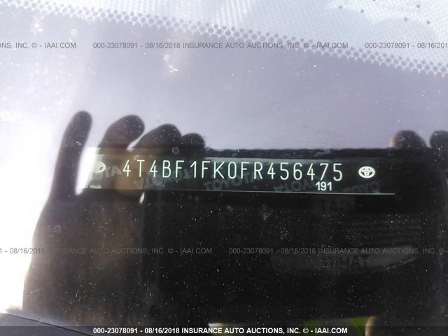 4T4BF1FK0FR456475 - 2015 TOYOTA CAMRY LE/XLE/SE/XSE 银色 照片 9