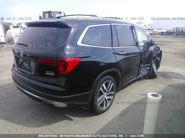 5FNYF6H03GB112425 - 2016 HONDA PILOT ELITE BLACK photo 4