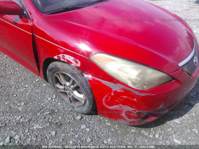 4T1CE38P46U751018 - 2006 TOYOTA CAMRY SOLARA SE/SLE წითელი ფოტო 6