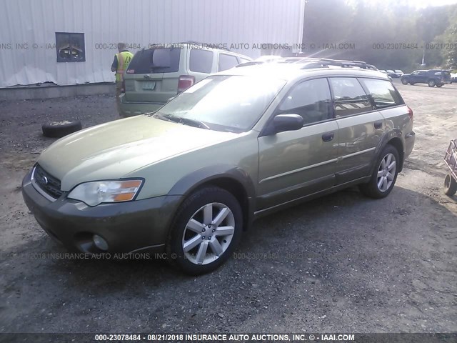 4S4BP61C967330876 - 2006 SUBARU LEGACY OUTBACK 2.5I GREEN photo 2