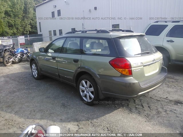 4S4BP61C967330876 - 2006 SUBARU LEGACY OUTBACK 2.5I GREEN photo 3