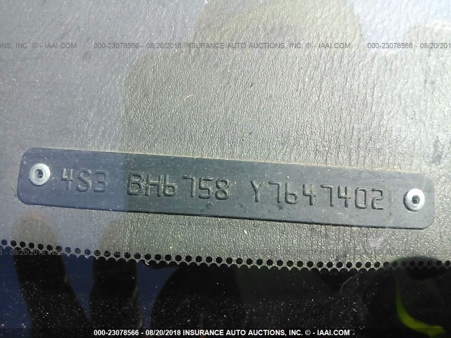 4S3BH6758Y7647402 - 2000 SUBARU LEGACY OUTBACK AWP 绿色 照片 9