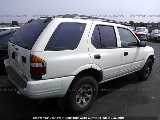 4S2CM58W1W4371035 - 1998 ISUZU RODEO S/LS WHITE photo 4