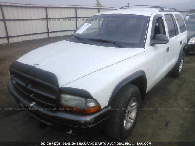 1B4HR38N02F115365 - 2002 DODGE DURANGO SPORT/SXT WHITE photo 2