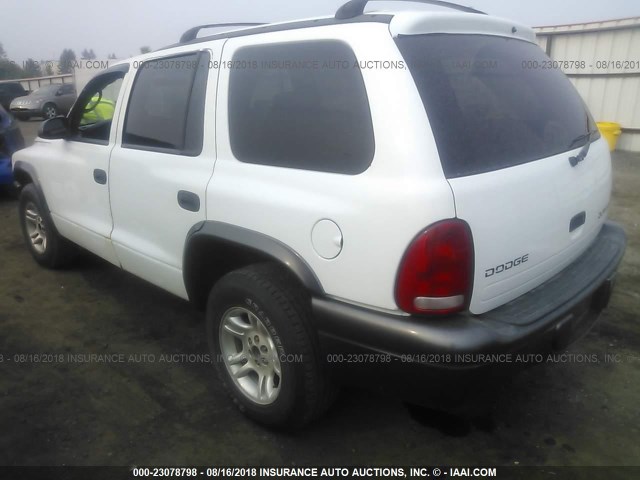 1B4HR38N02F115365 - 2002 DODGE DURANGO SPORT/SXT WHITE photo 3