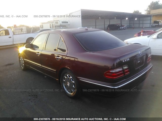 WDBJF70J21B197200 - 2001 MERCEDES-BENZ E 430 BURGUNDY photo 3