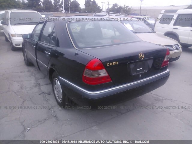 WDBHA22E8TF339559 - 1996 MERCEDES-BENZ C 220 BLACK photo 3