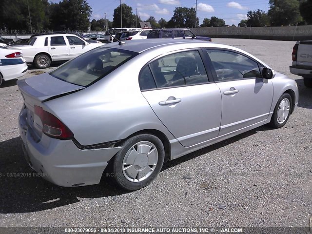 JHMFA36286S026388 - 2006 HONDA CIVIC HYBRID SILVER photo 4