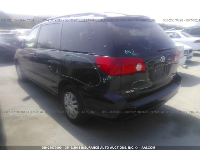 5TDZK23C58S163643 - 2008 TOYOTA SIENNA CE/LE BLACK photo 3