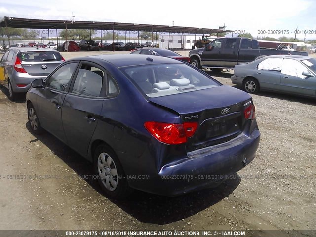 KMHDU46D18U518772 - 2008 HYUNDAI ELANTRA BLUE photo 3