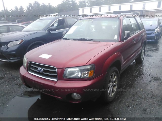 JF1SG65675H703405 - 2005 SUBARU FORESTER 2.5XS RED photo 2