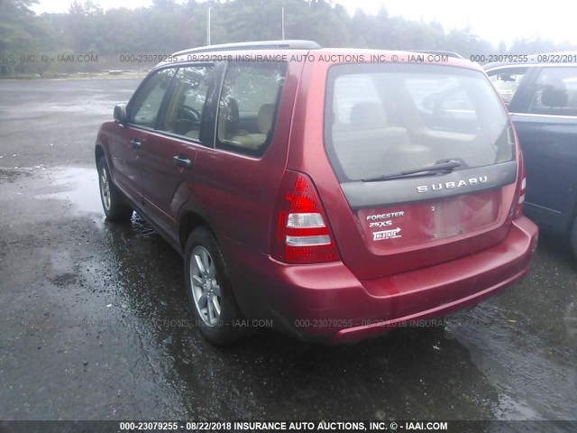 JF1SG65675H703405 - 2005 SUBARU FORESTER 2.5XS RED photo 3