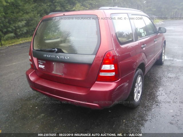 JF1SG65675H703405 - 2005 SUBARU FORESTER 2.5XS წითელი ფოტო 4