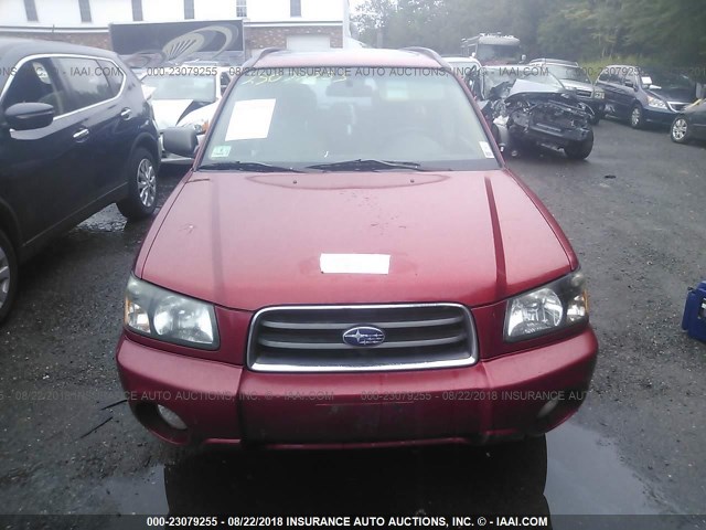 JF1SG65675H703405 - 2005 SUBARU FORESTER 2.5XS RED photo 6