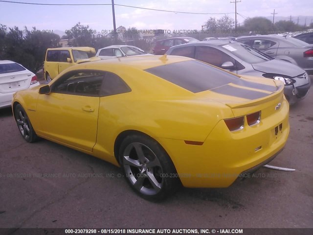 2G1FC1E38D9147343 - 2013 CHEVROLET CAMARO LT YELLOW photo 3