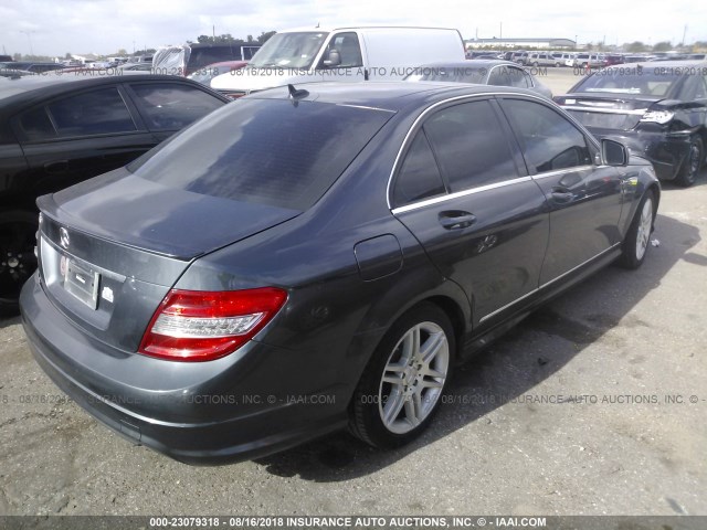 WDDGF56X38F032051 - 2008 MERCEDES-BENZ C 350 GRAY photo 4