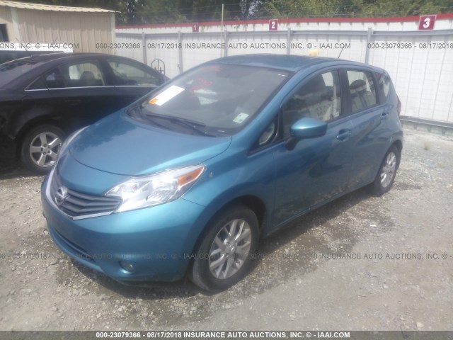 3N1CE2CP7GL363849 - 2016 NISSAN VERSA NOTE S/S PLUS/SV/SL/SR TEAL photo 2