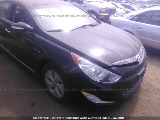 KMHEC4A45DA065959 - 2013 HYUNDAI SONATA HYBRID BLACK photo 6