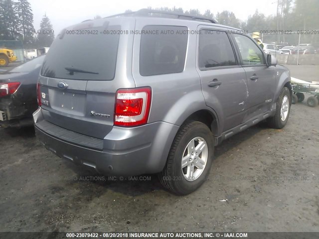 1FMCU59H78KA13881 - 2008 FORD ESCAPE HEV GRAY photo 4