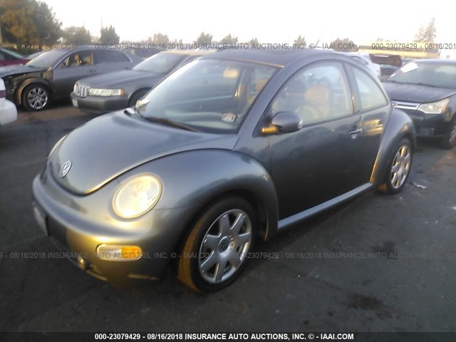 3VWDD21C63M438479 - 2003 VOLKSWAGEN NEW BEETLE GLX GRAY photo 2