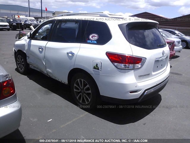 5N1AR2MN8EC659375 - 2014 NISSAN PATHFINDER S/SV/SL/PLATINUM WHITE photo 3