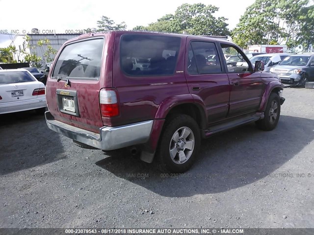 JT3HN87R0V0072531 - 1997 TOYOTA 4RUNNER LIMITED RED photo 4