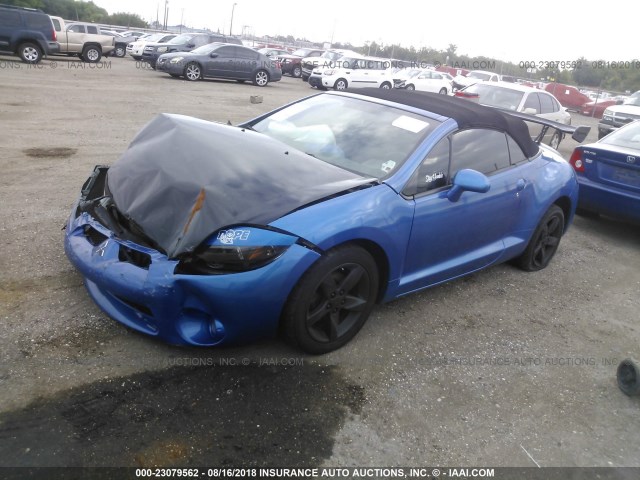 4A3AL25F08E004520 - 2008 MITSUBISHI ECLIPSE SPYDER GS BLUE photo 2