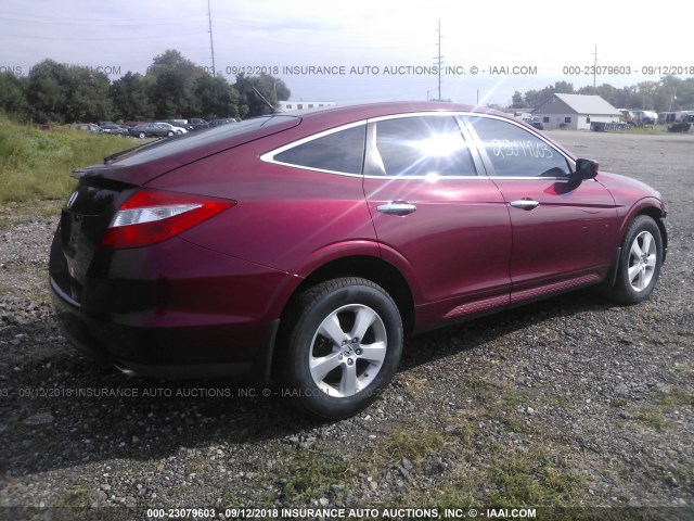 5J6TF1H30AL009629 - 2010 HONDA ACCORD CROSSTOUR  MAROON photo 4