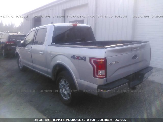 1FTEW1EF8HKD74718 - 2017 FORD F150 SUPERCREW SILVER photo 3