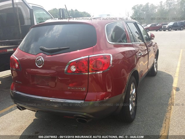 5GAKVCED1CJ385298 - 2012 BUICK ENCLAVE RED photo 4