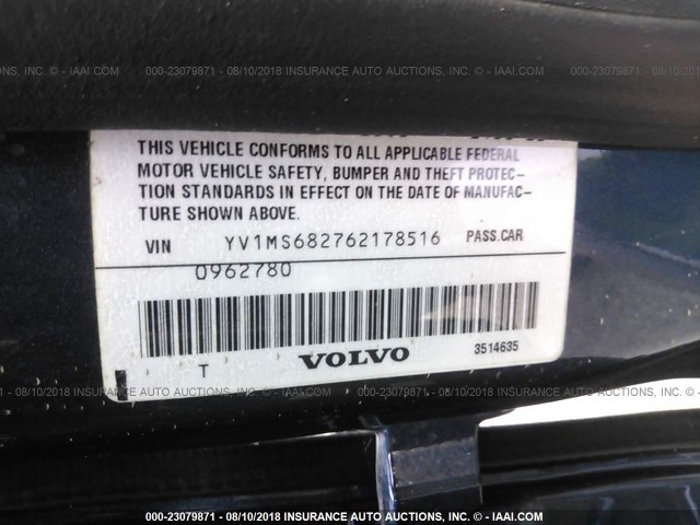 YV1MS682762178516 - 2006 VOLVO S40 T5 BLUE photo 9