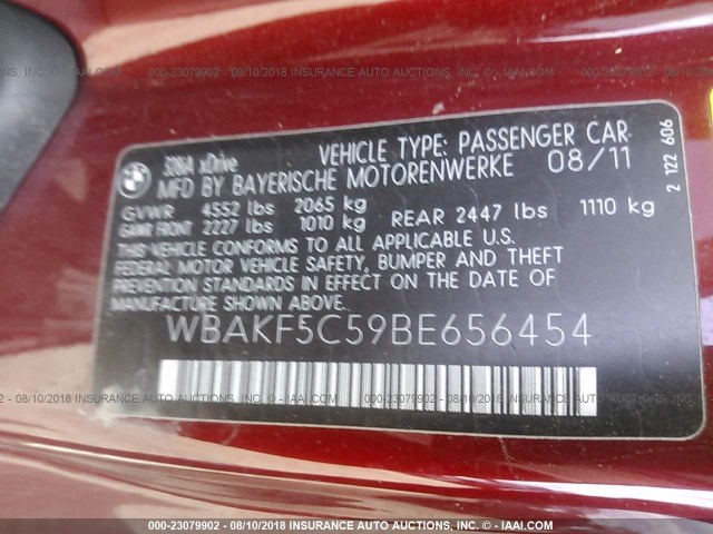 WBAKF5C59BE656454 - 2011 BMW 328 XI SULEV RED photo 9