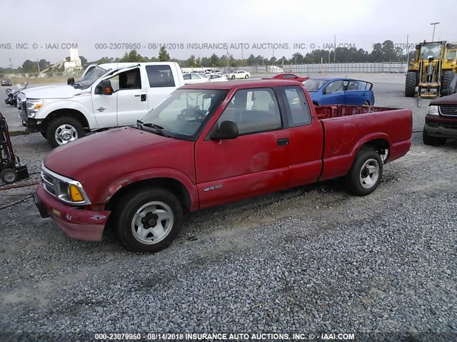 1GCCS1949R8191452 - 1994 CHEVROLET S TRUCK S10 RED photo 2