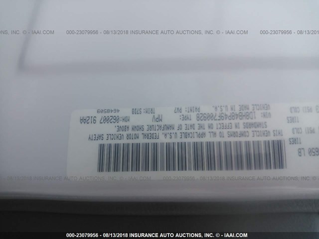 1D8HB48P49F700928 - 2009 DODGE DURANGO SLT WHITE photo 9