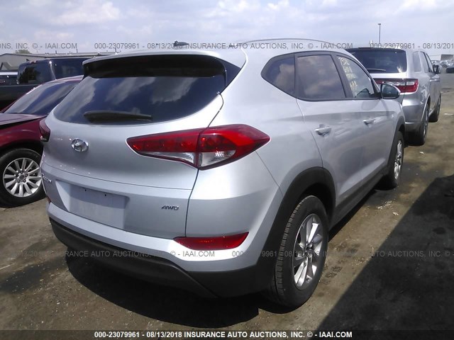 KM8J3CA4XHU297700 - 2017 HYUNDAI TUCSON LIMITED/SPORT AND ECO/SE SILVER photo 4