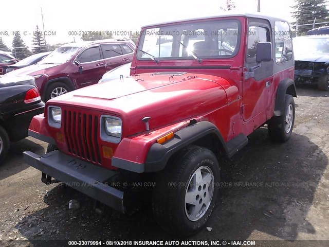 1J4FY19P8RP405255 - 1994 JEEP WRANGLER / YJ S RED photo 2