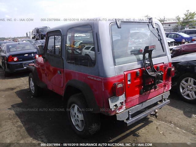 1J4FY19P8RP405255 - 1994 JEEP WRANGLER / YJ S RED photo 3