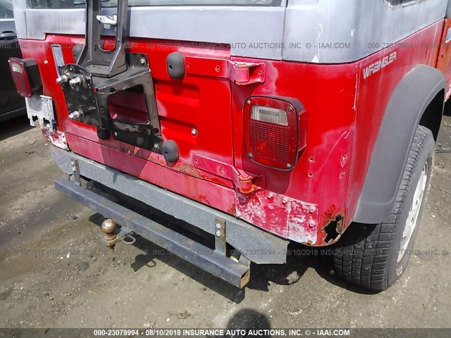 1J4FY19P8RP405255 - 1994 JEEP WRANGLER / YJ S RED photo 6