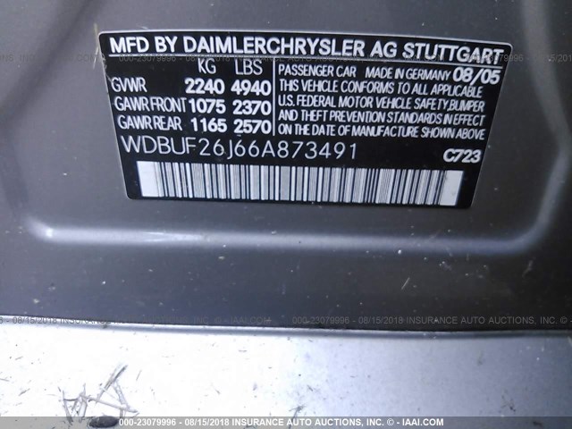 WDBUF26J66A873491 - 2006 MERCEDES-BENZ E 320 CDI SILVER photo 9