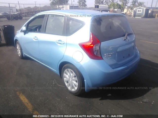 3N1CE2CP0EL403055 - 2014 NISSAN VERSA NOTE S/S PLUS/SV/SL Light Blue photo 3