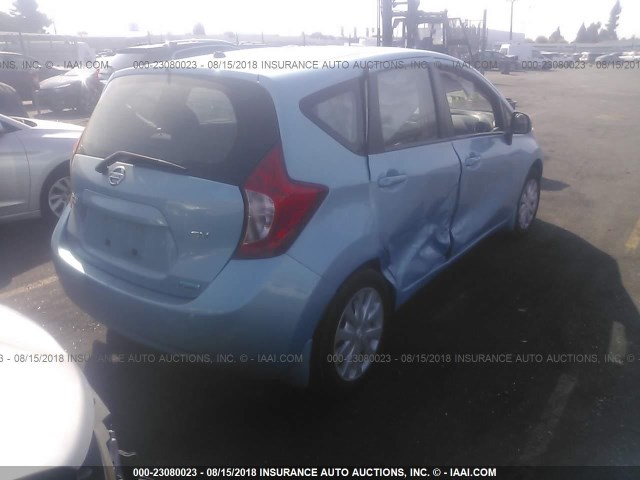 3N1CE2CP0EL403055 - 2014 NISSAN VERSA NOTE S/S PLUS/SV/SL Light Blue photo 4