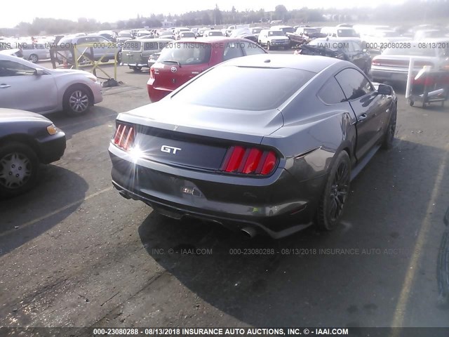 1FA6P8CF7F5431862 - 2015 FORD MUSTANG GT GRAY photo 4