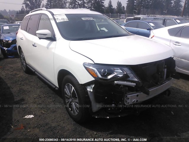 5N1DR2MM9JC624472 - 2018 NISSAN PATHFINDER S/SV/SL/PLATINUM WHITE photo 1