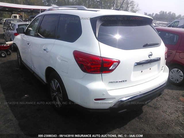 5N1DR2MM9JC624472 - 2018 NISSAN PATHFINDER S/SV/SL/PLATINUM WHITE photo 3