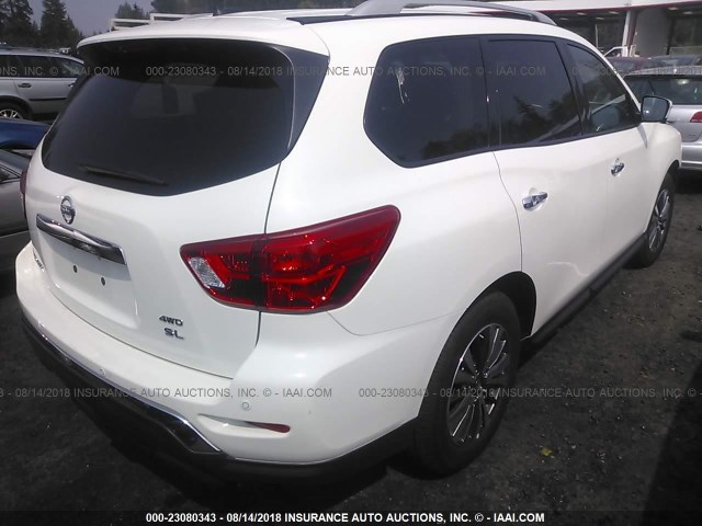 5N1DR2MM9JC624472 - 2018 NISSAN PATHFINDER S/SV/SL/PLATINUM WHITE photo 4