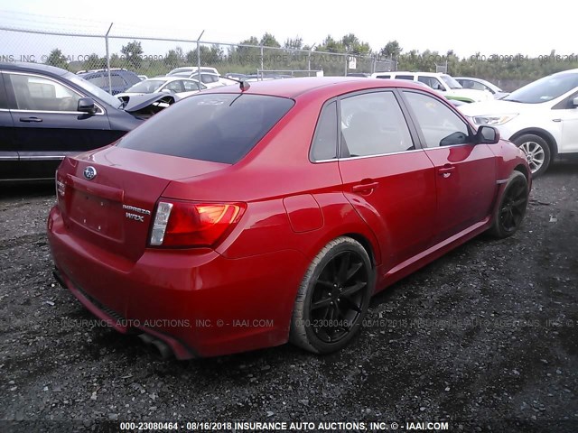 JF1GV7E6XCG016875 - 2012 SUBARU IMPREZA WRX RED photo 4